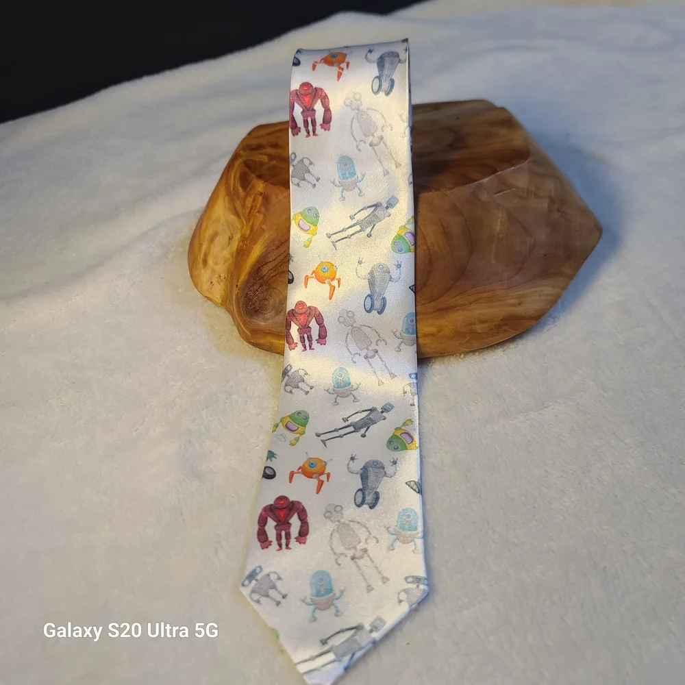 Kids Robot Patterned Tie